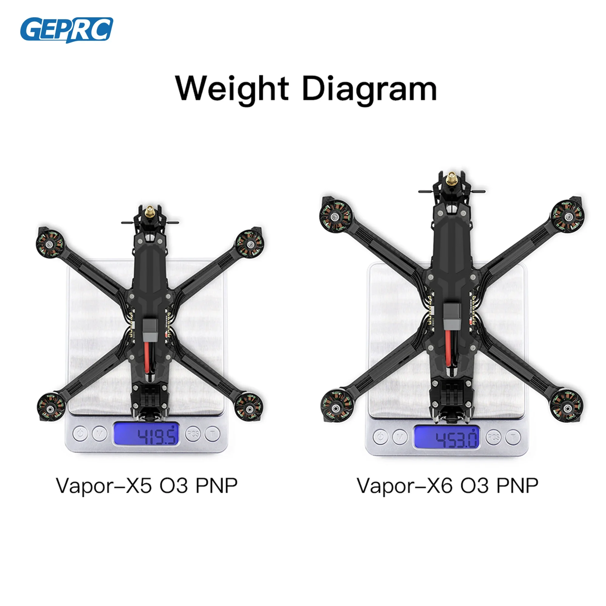 GEPRC Vapor-X5 X6 HD O3 FPV 2407E 1750KV 60A 4IN1 ESC F722 V2 FC Wysokowydajny Quadcopter Freestyle Grace RC Freestyle Drone