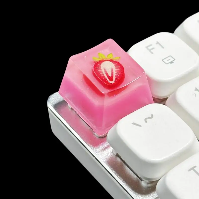 1Pcs Cute Cartoon Fruits Key Cap Personalized Resin Key Cap Universal Cross Axis Keyboard DIY Accessories