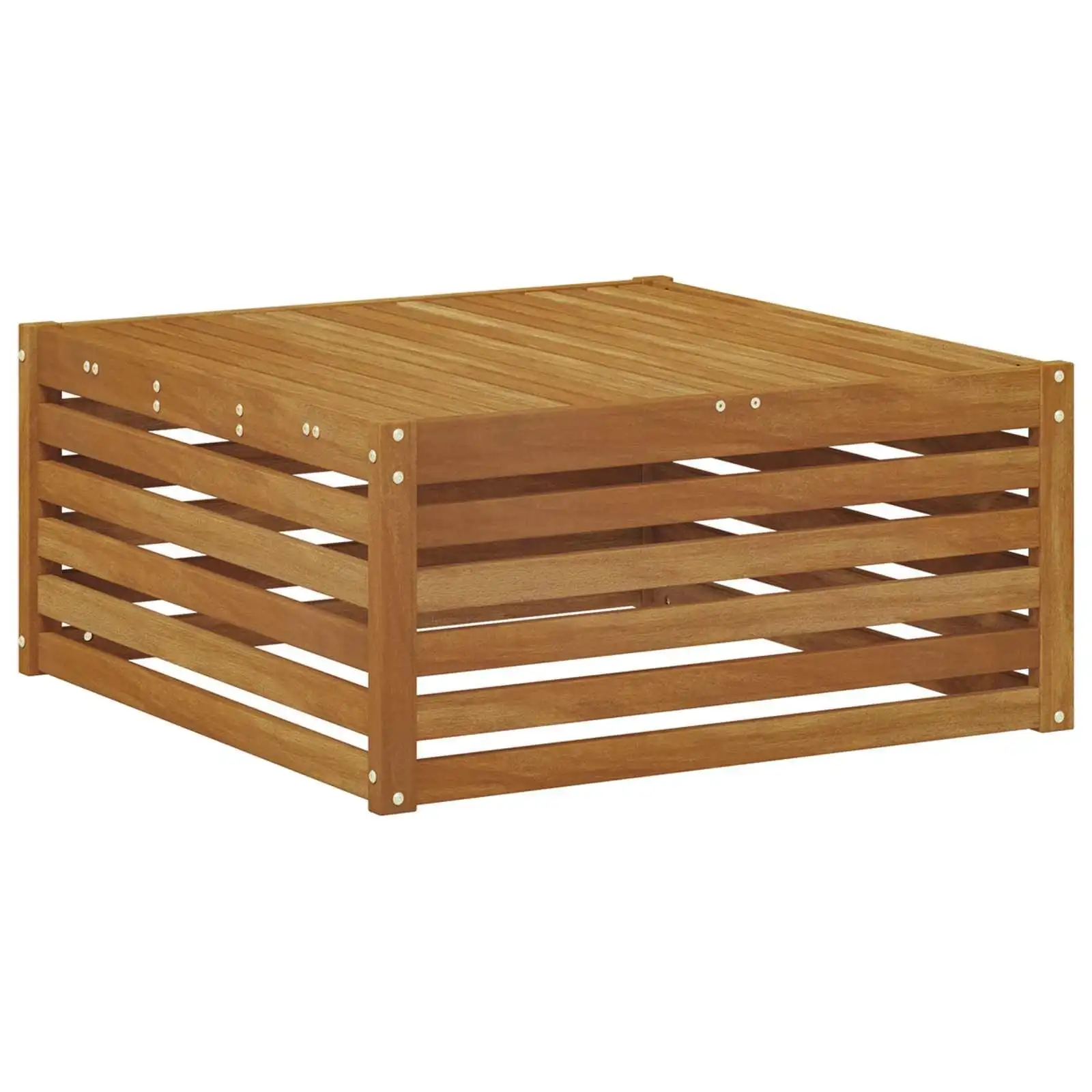 vidaXL Mesa de jardín de madera maciza de acacia natural 79 x 79 x 37 cm