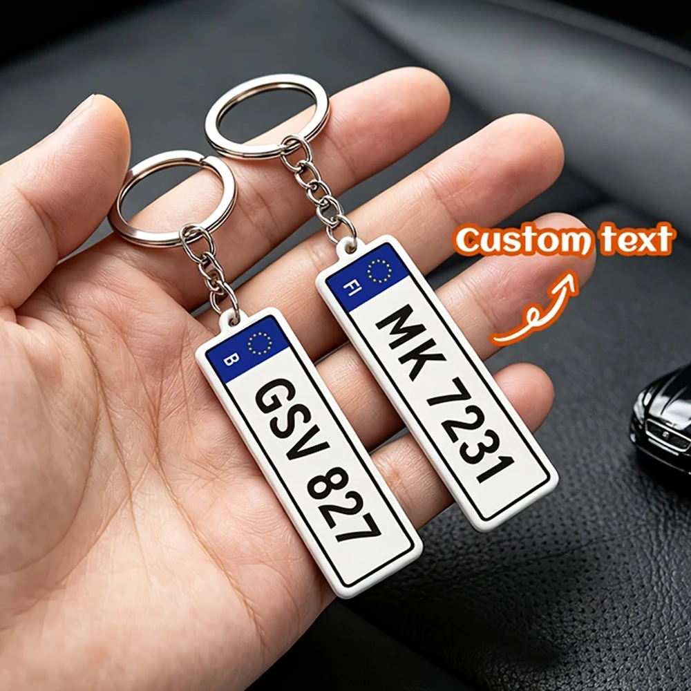 Personalized Custom Car License Plate Keychain Number Country Custom Acrylic Keychain Auto Accessories Gift For Car Lovers