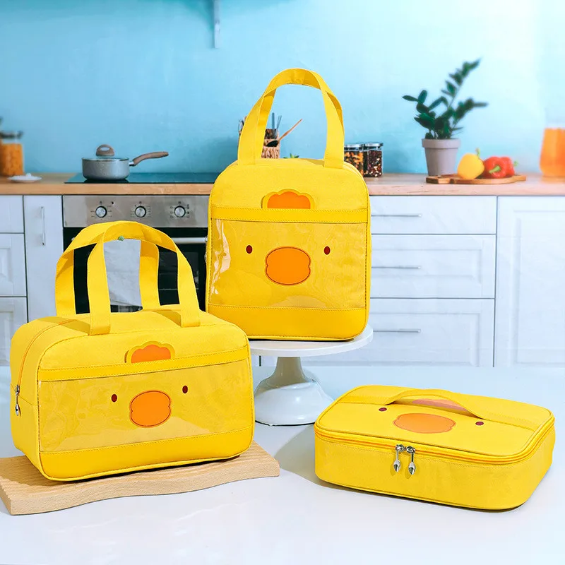 

Cute Portable Thermal Lunch Bag for Women Students Aluminum Film Insulated Bento Cooler Bag School Picnic Food Container Pouch