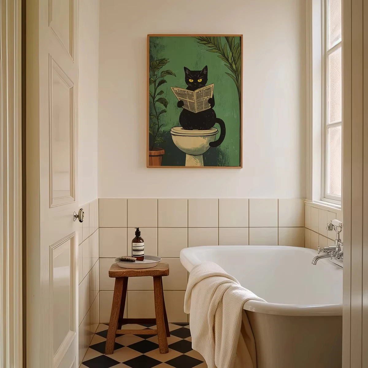 Frameless,Set of 3 funny bathr - Home Decor Interior ulasan dan harga
