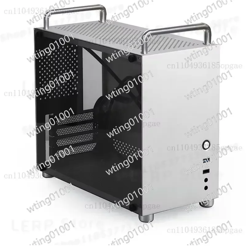 for HX100 Full Aluminum Gaming PC Case Transparent Tempered Glass Desktop Tower Chassis with PSU Support High Airflow Cooling