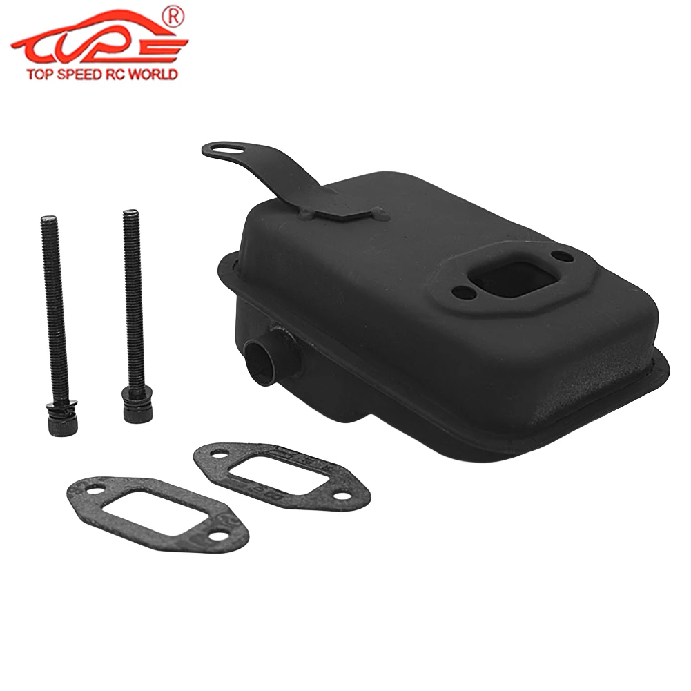 Metal Muffler Exhaust Silence Box of 23CC~45CC Engine for 1/5 Rc HPI ROFUN ROVAN KM BAJA 5B 5T 5SC FG LOSI 5IVE T GoPed Redcat
