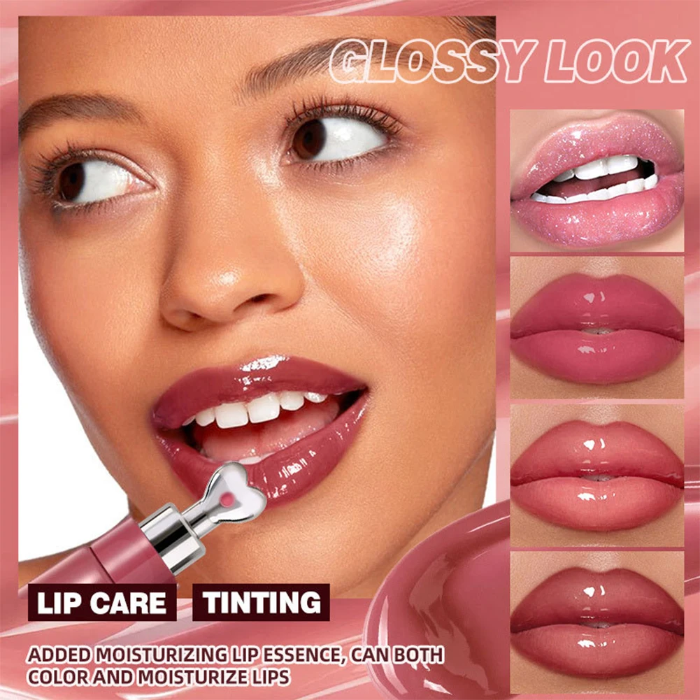 Mirror Glossy Brightening Lip Serum, Hydrating Moisturizing Lip Gloss, Long‑Lasting Shiny Lip Tint Daily Lip Makeup