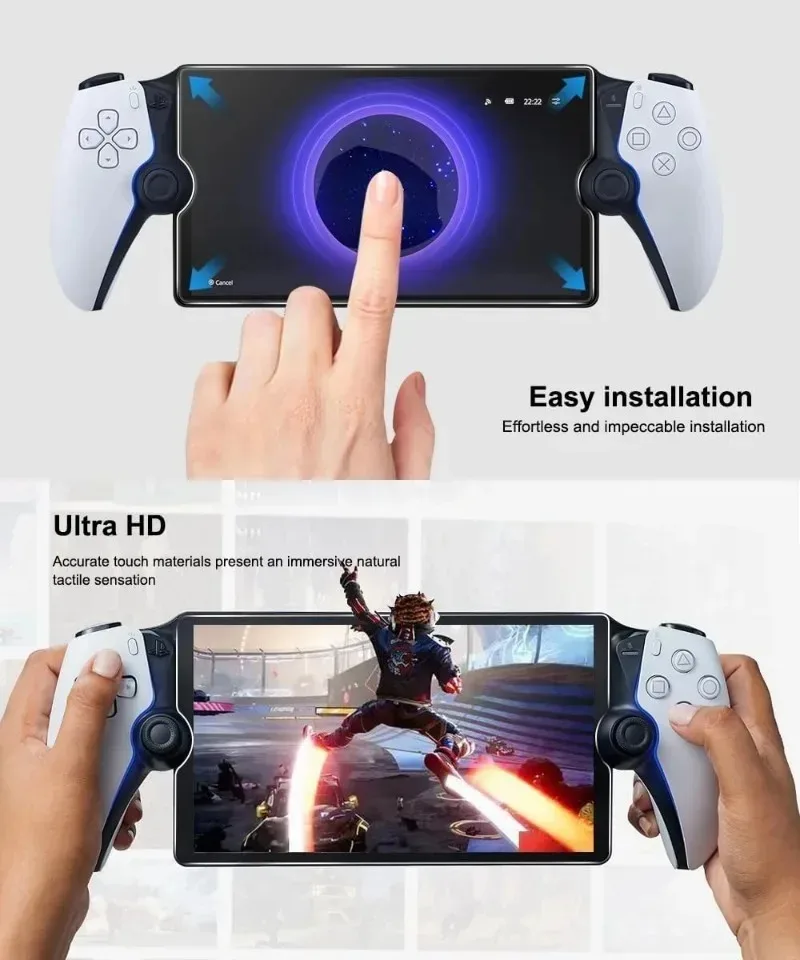 ฟิล์มป้องกันหน้าจอกระจกเทมเปอร์สำหรับพอร์ทัล Sony PlayStation โปร่งใสป้องกันรอยขีดข่วนสำหรับพอร์ทัล PS5 PlayStation