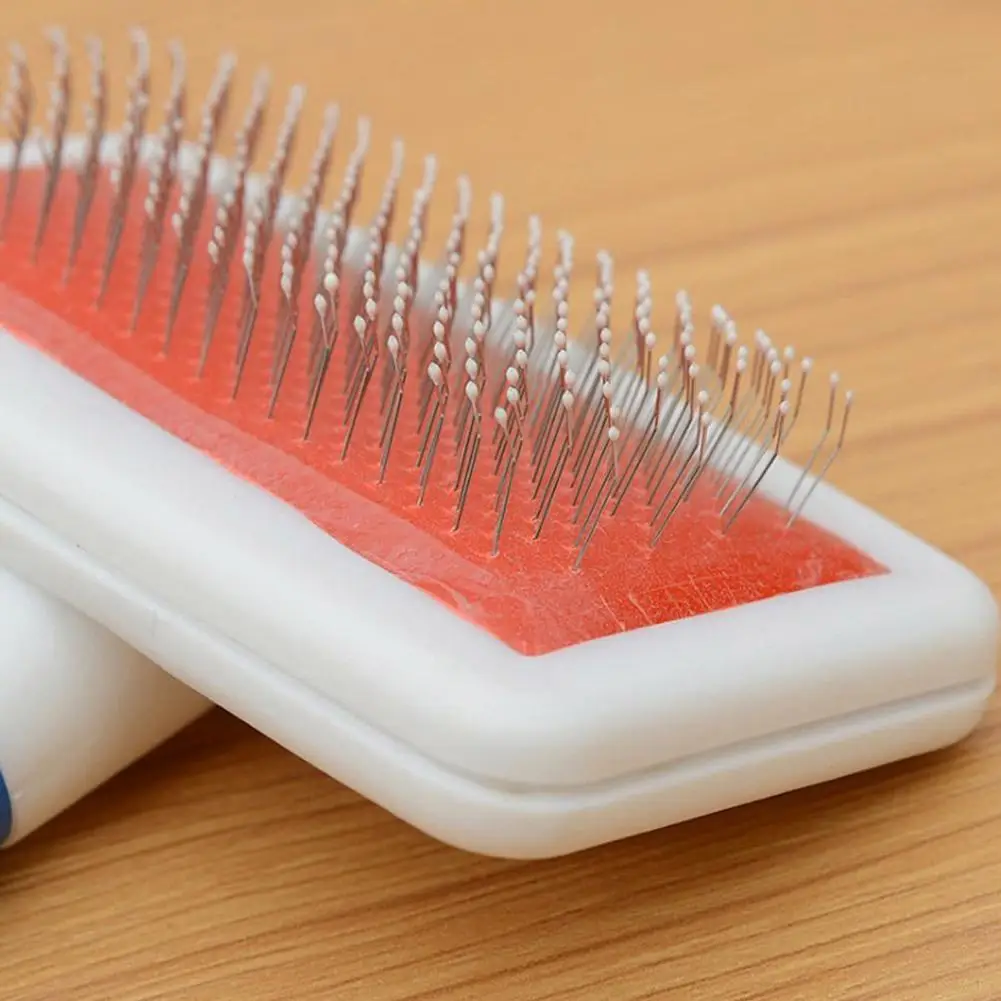 Dog Brush Stainless Steel Dogs Combs Massage Dog Grooming Cleaning Brush Remover Hair Comb Brush Soft Tools Pet Han V5u4