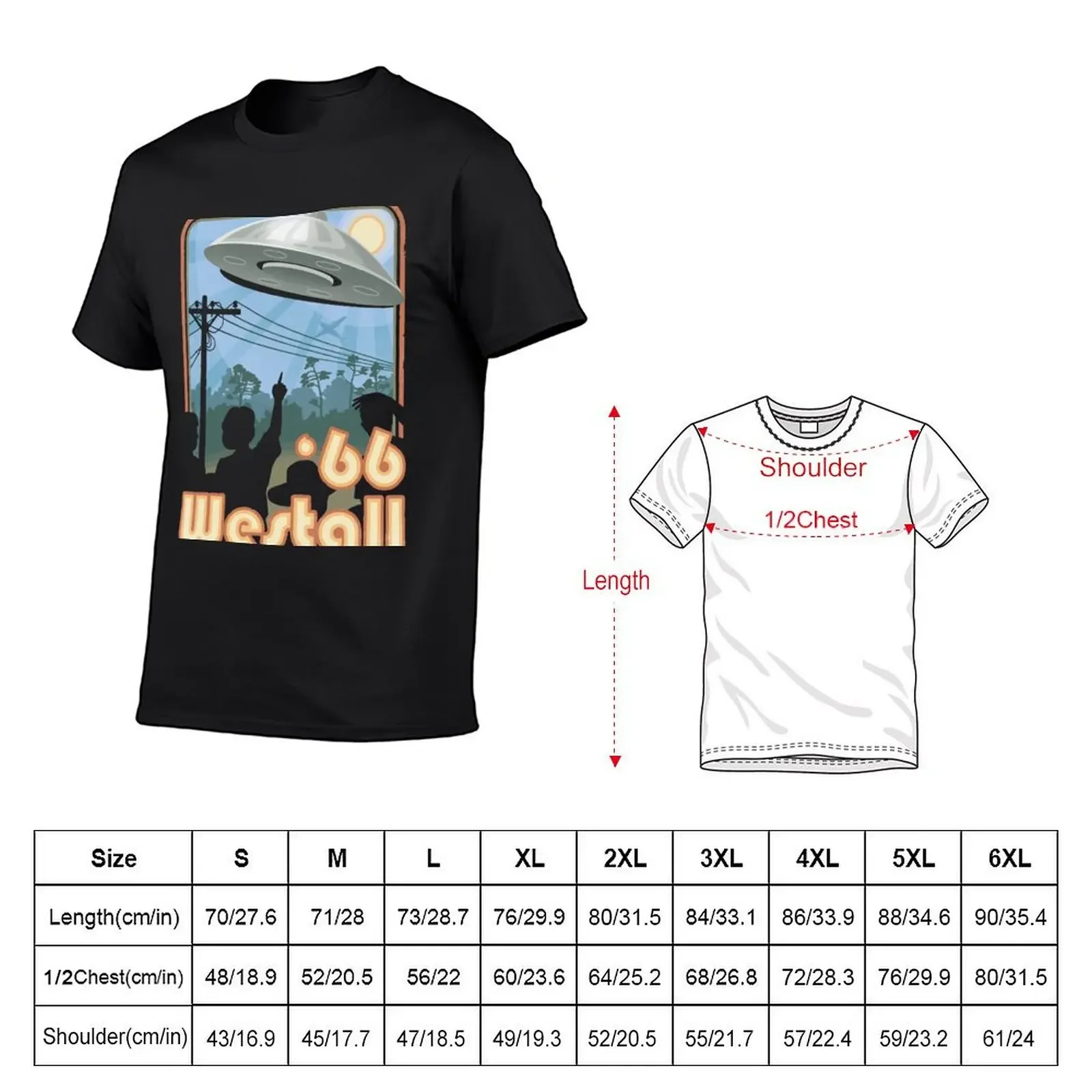 Westall UFO 66 T-Shirt plain korean fashion Short sleeve tee men image 2