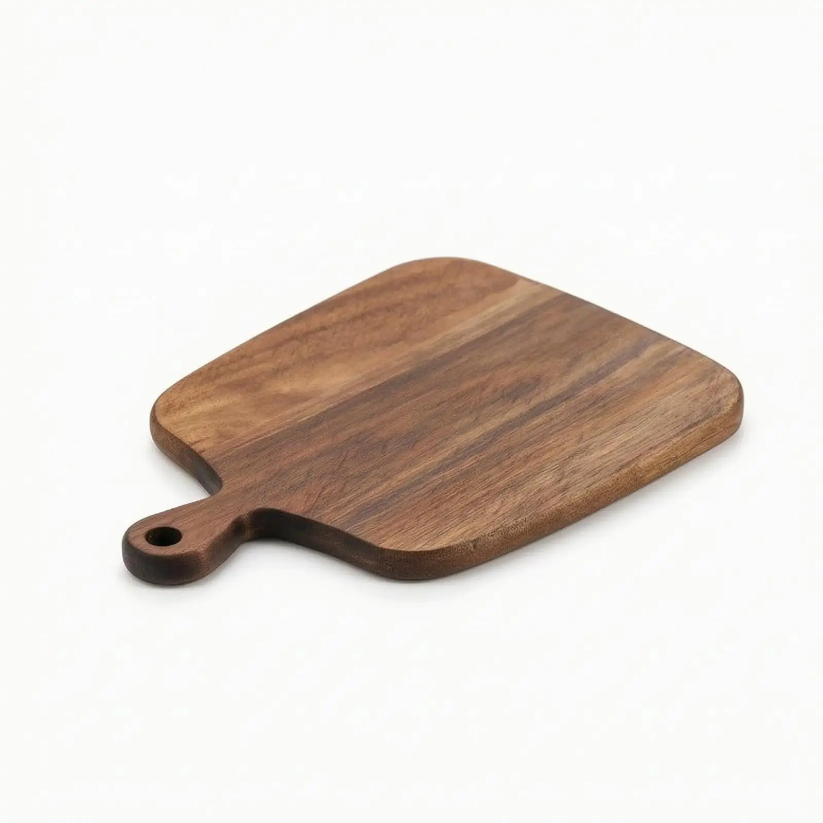 Solid Acacia Wood Serving Tray with Handle for Cheese Meat Platter Rustic Kitchen Board