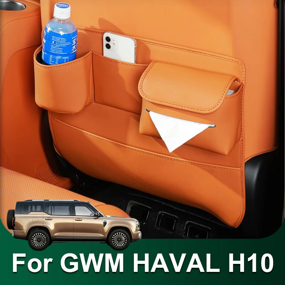 Fit For GWM H10 HAVAL H10 Seat Kick Pad With Storage Bag Automotive Modification Parts Leather Dirt Resistant Protective Pad