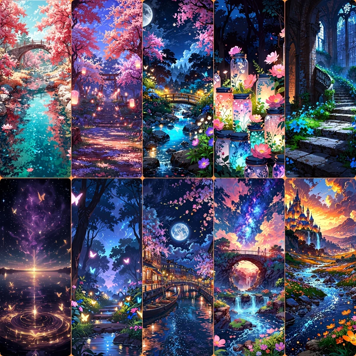 Diamond Mosaic Art DIY Stunning Japanese-Style Manga Colors Diamond Painting Kit 5D Handmade Home Wall Decor Gift