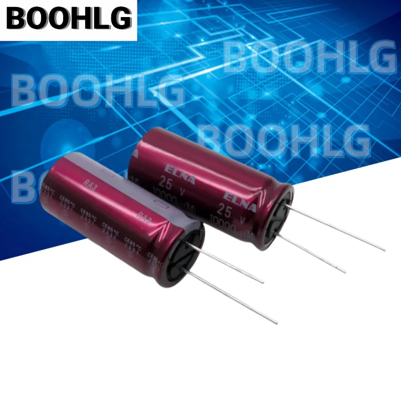 2PCS 10000UF 25V Genuine Purple Red Robe Capacitor 25V 10000UF 18X40MM RA3
