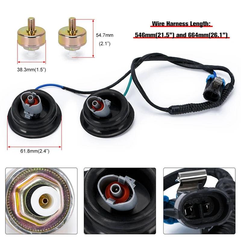 Super Sale Dual Knock Sensors with Wiring Harness Kit for Chevy Suburban