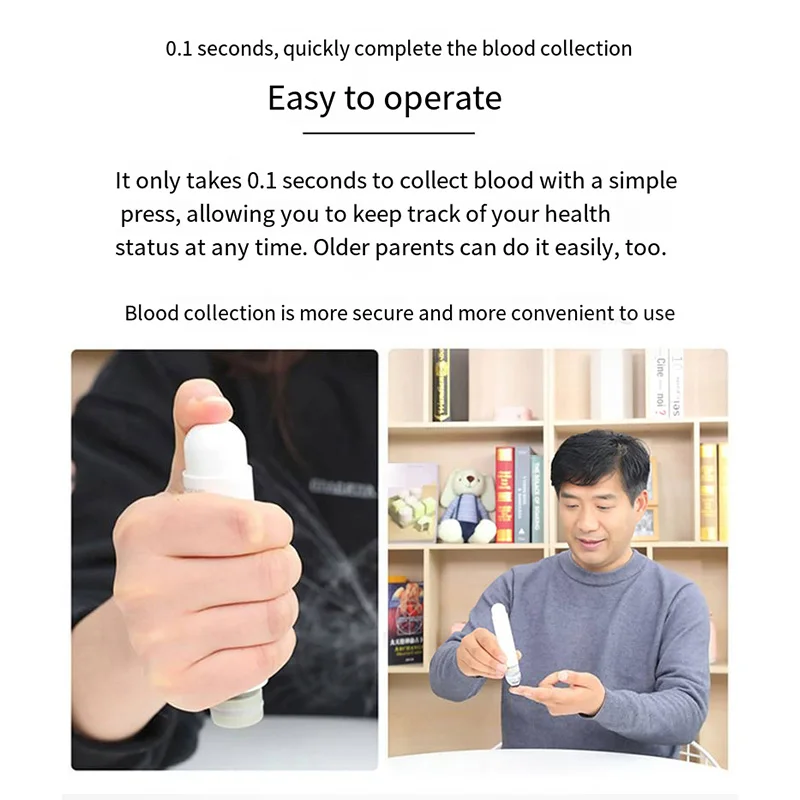 Painless Lancet Pen Lancing Device for Diabetics Blood Collect Adjustable 12 Depth Blood Sampling Glucose Test Health Care