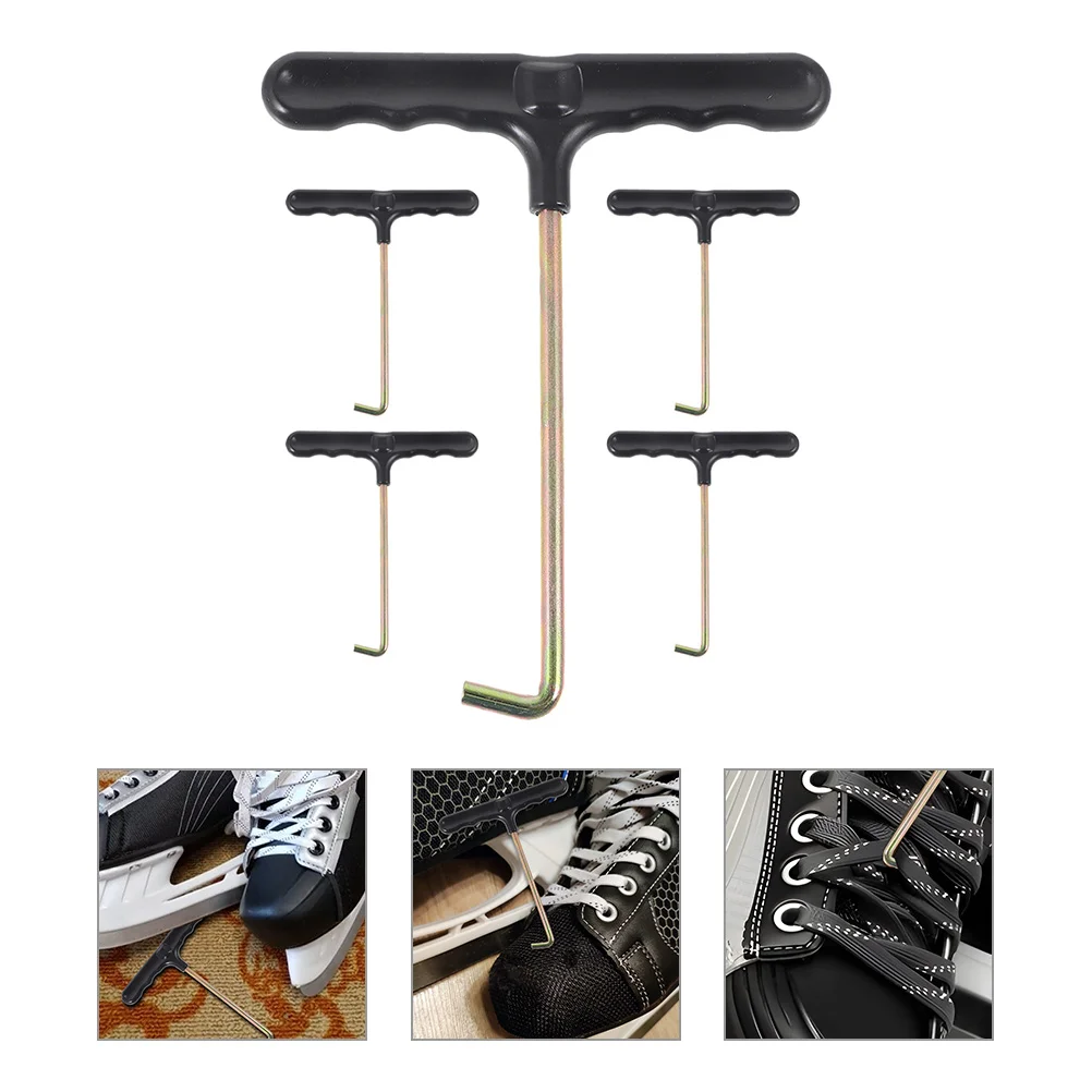 

5 Pcs Shoelace Tightener Laces Tools Boots Pulling Roller Skate Puller Iron T-shaped Tighteners