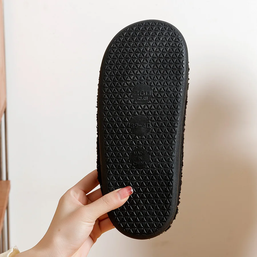 Fashion Winter Slippers Midnight Women Moon and Clock Indoor Home Warm Casual Exquisite Soft Sole Flat Cotton Houseshoes