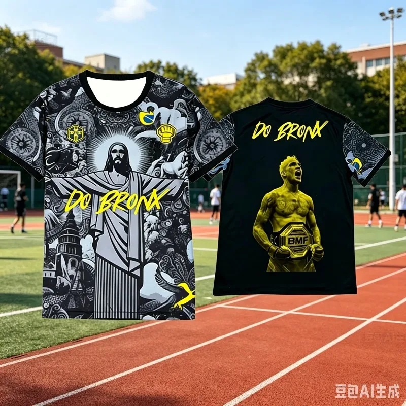 Summer New MMA Charles Oliveira Special Edition BMF Champion Football Shirt Men Oversized Breathable Quick-Drying Sports Tee