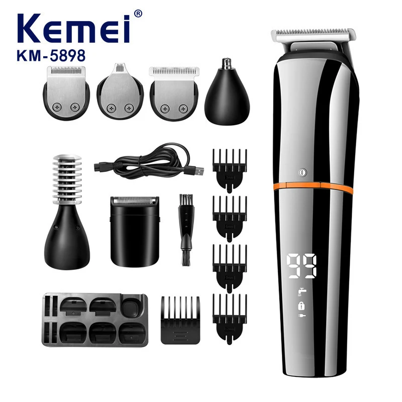 

Kemei 5898 Electric Hair Clippers Carving Clipper Shaver Eyebrows/Nose Hair Trimmer 6in1 Hair Cutting Machine Hair Trimmer Man