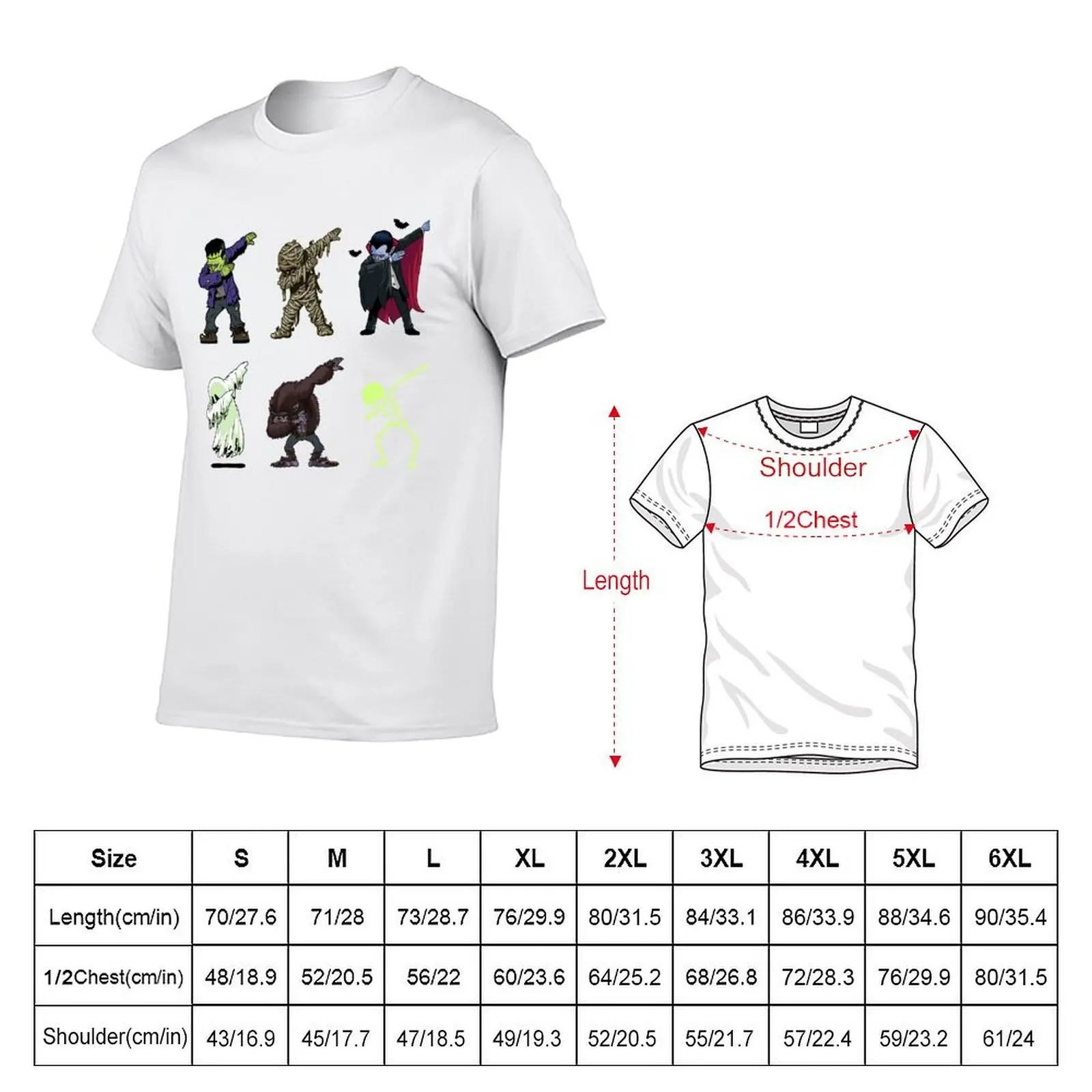 Dabbing Halloween Creatures Skeleton Zombie Dab T-Shirt oversized cheap stuff Men's t-shirts
