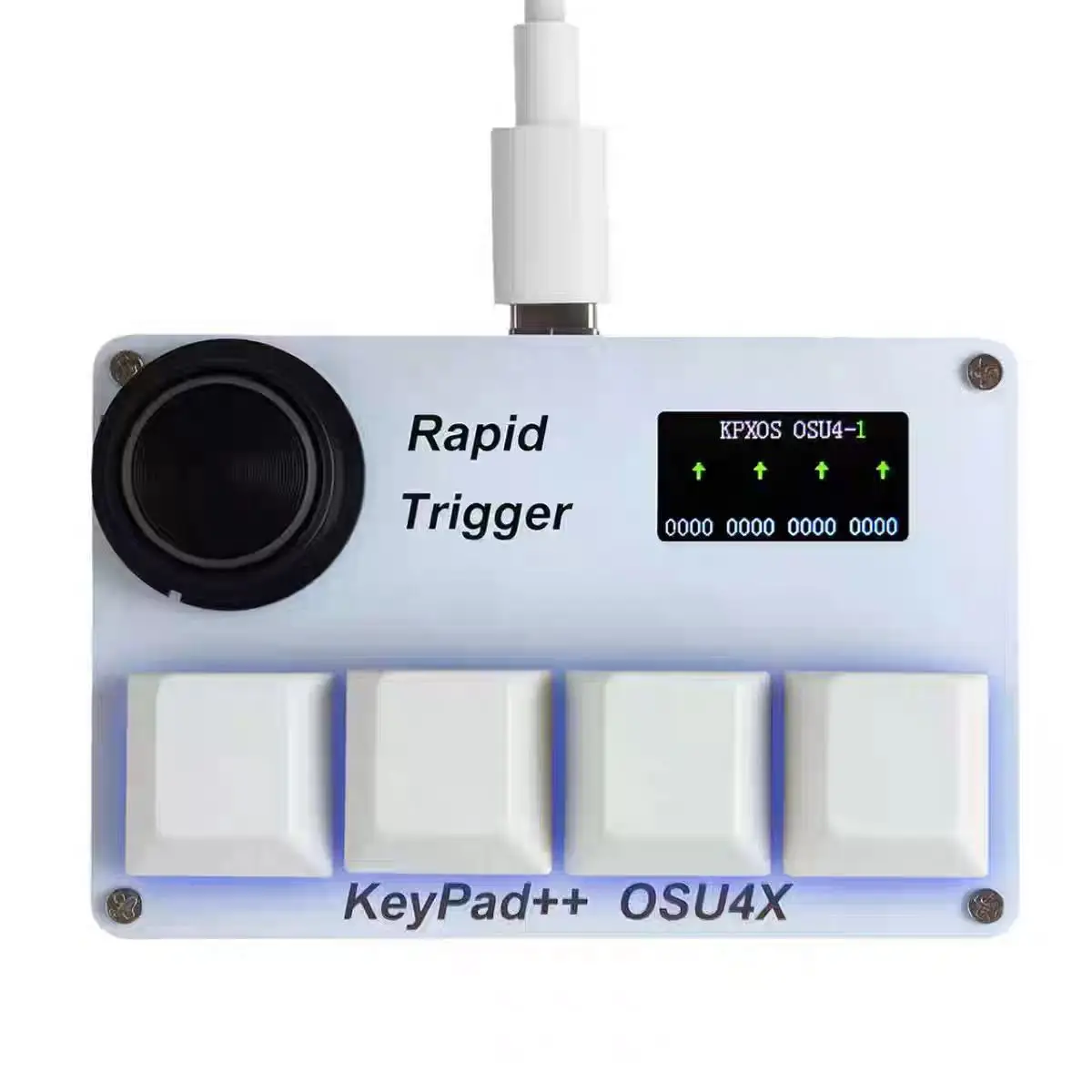 Rapid Trigger OSU Mini Keyboard Wired Magnetic Switch 4 Keys 1 Knob Hot-swapping Customisable ARGB Rhythm Gaming Keyboard