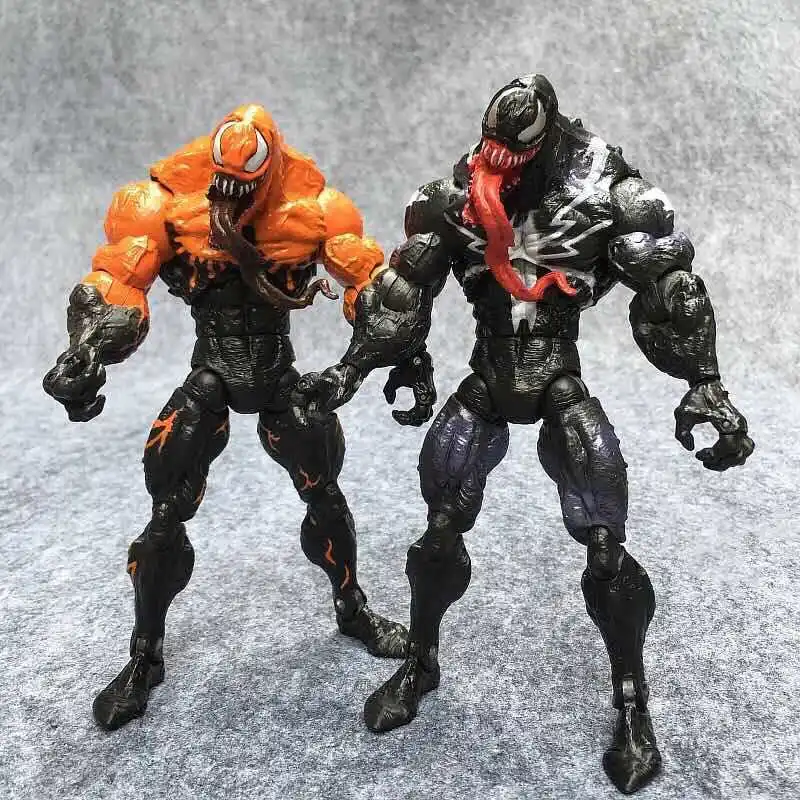 

Avengers Deadly Guardian Spiderman venom slaughter Black orange PVC BJD Figure Model Toys 18cm