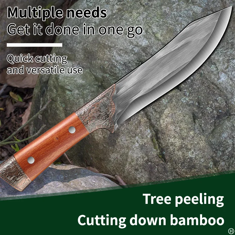 1pc Forged Boning Knife, Outdoor Meat Cutting Knife, Butcher Commercial Splitting Knife, Multi-Function Cutting Knife