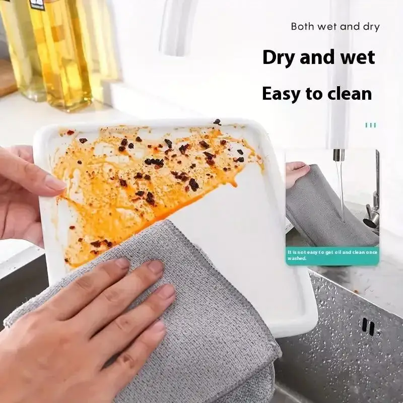 Double-Sided Steel Wool Scrubber Non-Scratch Easy Rinse Metal Scouring Pad for Kitchen Cookware Stain Removal