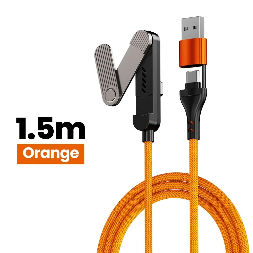 Hot Sell 240W Super Fast Charging PD Data Cable With Upgraded Folding Stand Automatic Power Off Function Universal Game Charger
