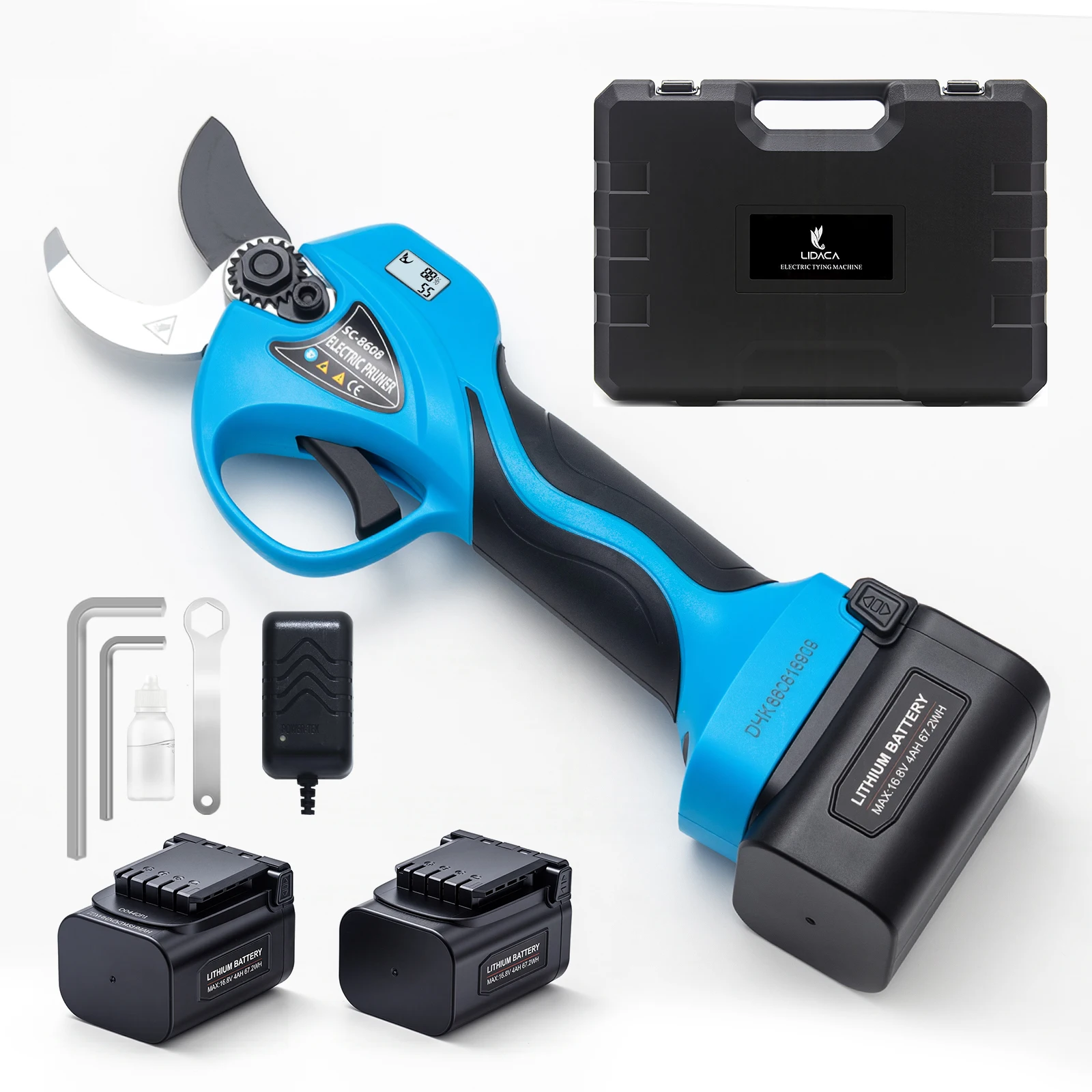 Podadora inalámbrica de 16,8 V, tijeras de podar de iones de litio, tijeras eficientes, bonsái, ramas de árboles eléctricas, herramientas de jardín, SC-8608 eléctrica