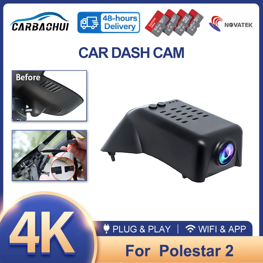 

Dash Cam 4K for Polestar 2 Polestar2 2024 2023 2022 2021,Plug and Play Car DVR Dashcam Camera Video Recorder for Volvo Polestar2