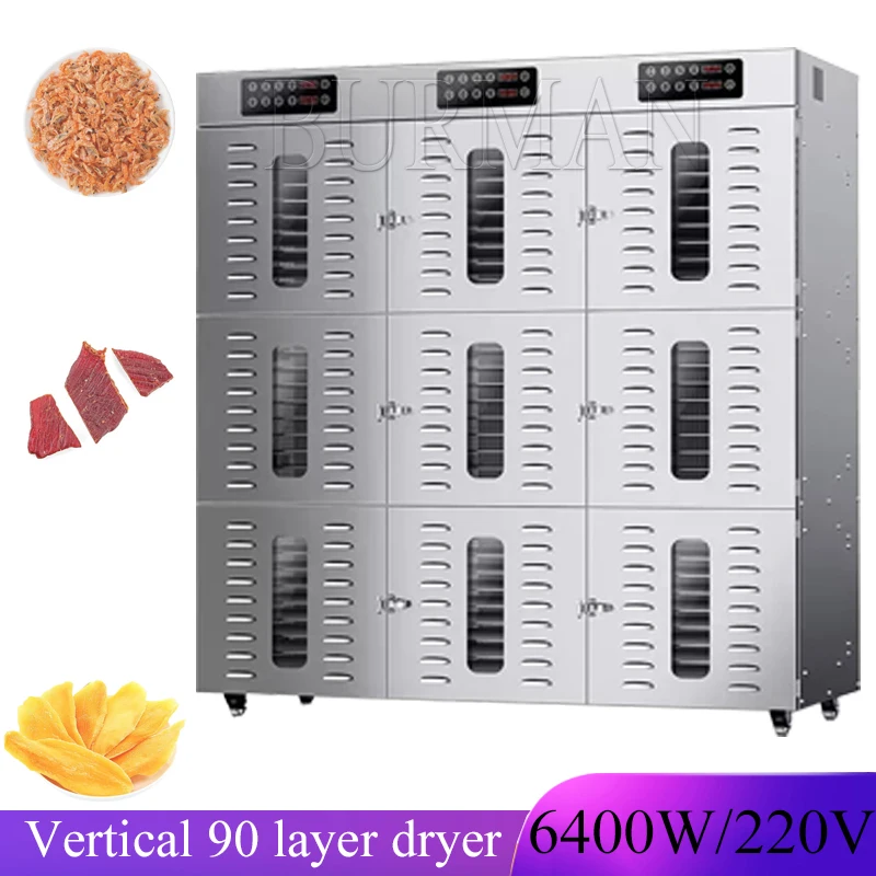 

Food Dehydration Dryer Dried Fruit Machine Household Commercial Smart Touch 90 Layer Capacity Visual Door Dehydrator