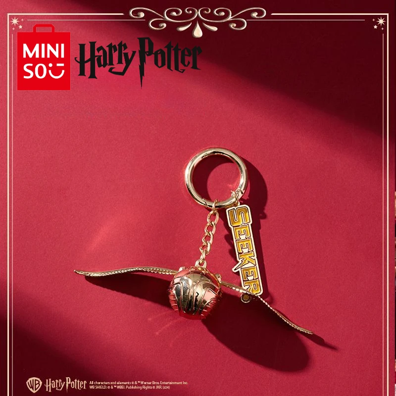 MINISO Harry Potter Series Golden Snitch Pendant Fashion Bag Decoration Keychain Cartoon Cute Peripheral Gifts