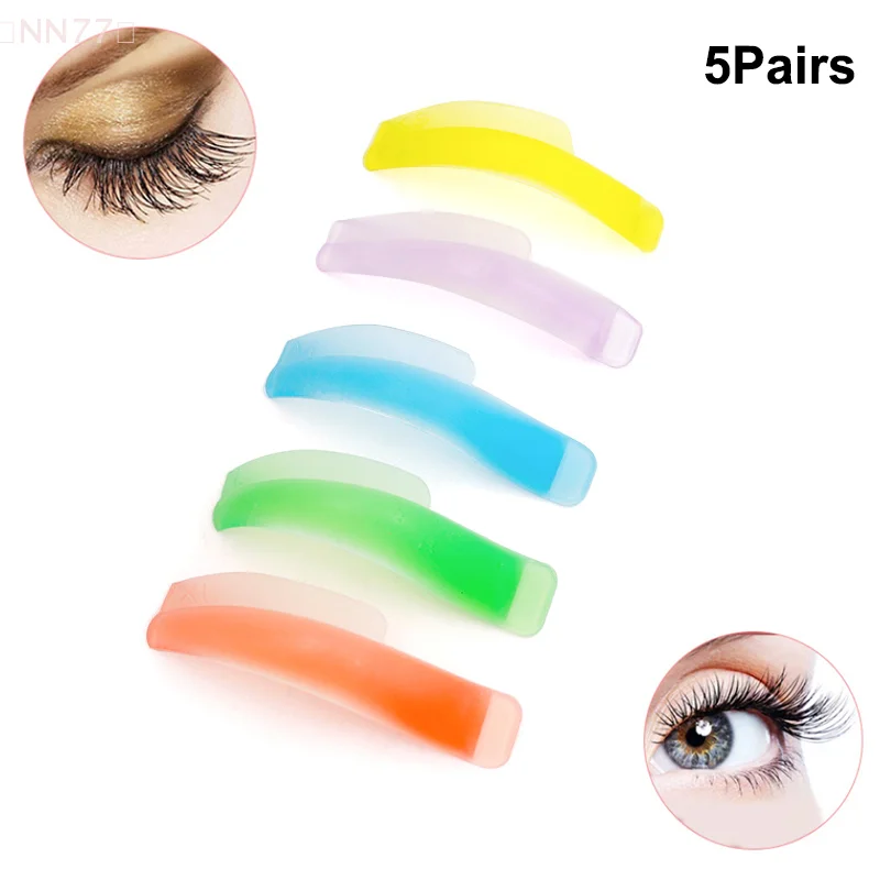 5คู่Lash Liftแผ่นซิลิโคนหลายสีReusable Under Eye Lashขนาดที่แตกต่างกันEye Lash Extension Eyelash