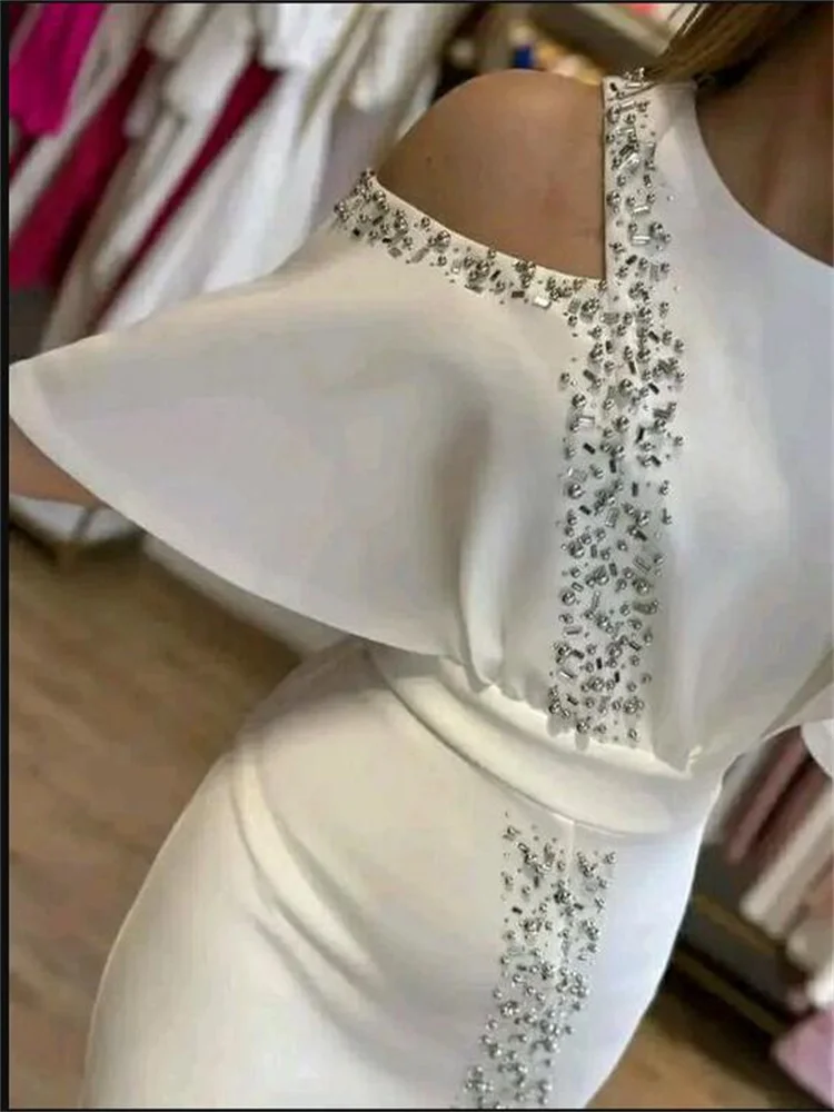 Long Evening Dresses Vestidos de Fiesta Elegant Formal Occasion Dresses Full Half Sleeve Cocktail Prom Gown New فساتين الحفلات