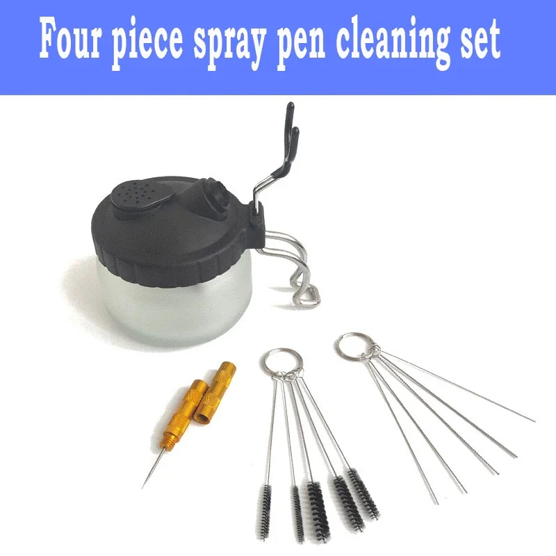 Spray Pen Cleaning Pot Pen washer Waste liquid collector Brush needle scraper tool Cleaning bottle Pen washing pot Cleaning tool