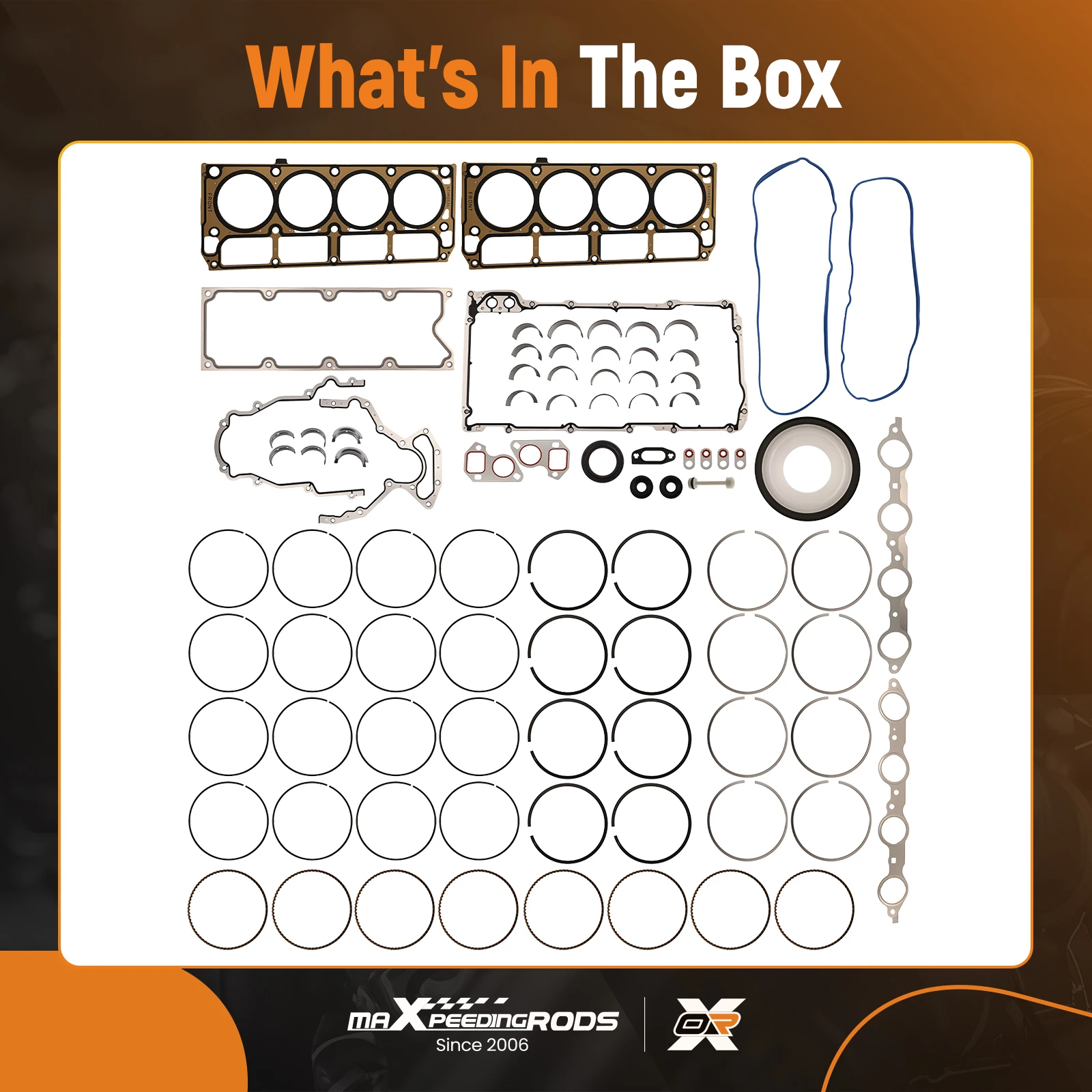 

Комплект колец для капитального ремонта двигателя GM Chevrolet Gen III LS1 LS6 LQ4 LQ9 4.8L 5.3L