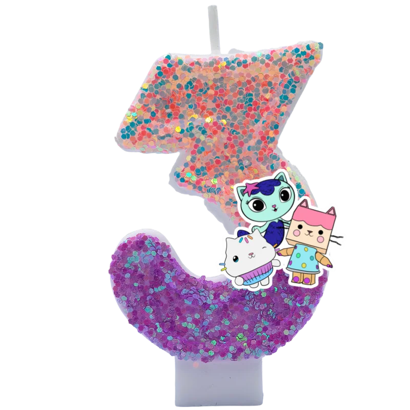 Niedliche Gabbys Dollhouse Nummer 0-9 Anime 3D-Kerze Kindergeburtstag Party Geburtstagstortenkerzen Baby-Shower-Party Geschenke – Detail 3