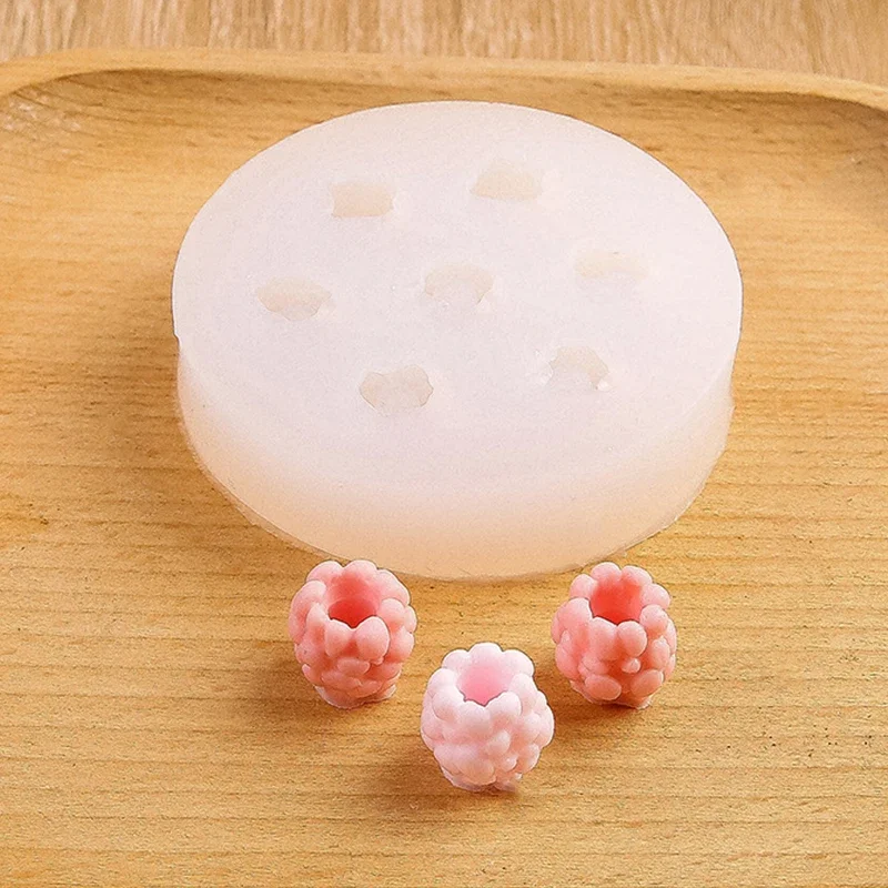 Rose Mold Wild Strawberry Simulation Fruit Silicone Mold Chocolate Baked Cake Aromatherapy Candle Mold