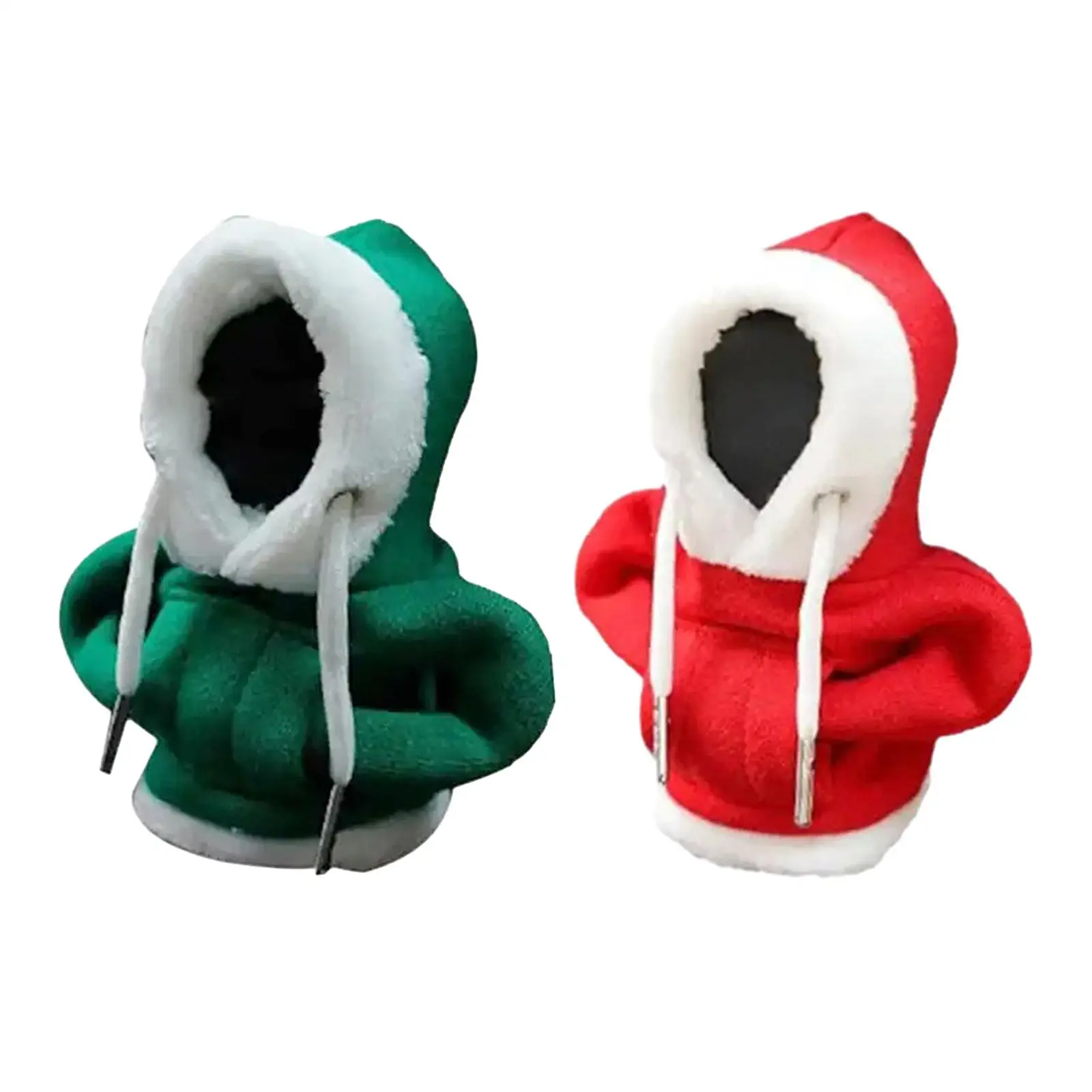 Christmas Car Shifter Knob Cover Xmas Decoration Cloth Hoodie Holiday Interior Accessories Shifter Knob Hoodie Cover Sleeve