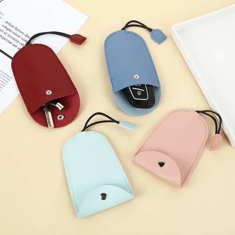 Pull Out Key Case Bags Women Men Solid Colour PU Leather Key Wallets Housekeepers Car Key Holder Case Leather Bag for Keys