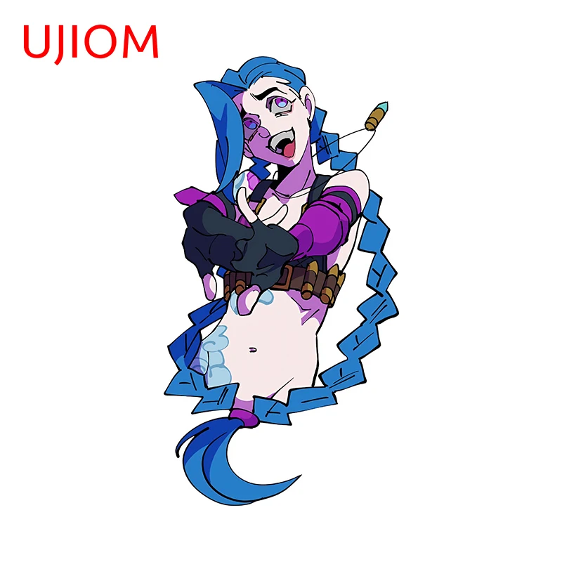 UJIOM For Watercolor Style League Of Legends Arcane Jinx Wall Stickers Personal Playful Gril Decals Nice Cupboard Decor Chambre