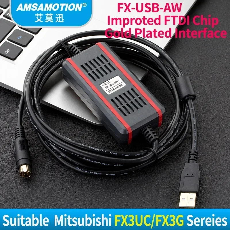 FX-USB-AW FTDI Type Communication Cable Suitable for Mitsubishi FX1N/2N/FX3UC/FX3G Series PLC Programming Cable