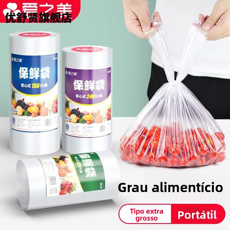 厚手ベスト型小型スナックバッグ透明食品保存袋冷蔵庫家庭用鮮度保持容器