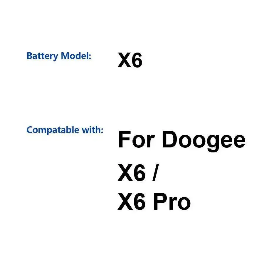 

3000Mah Stable Mobile Phone Battery For Doogee X6 Pro