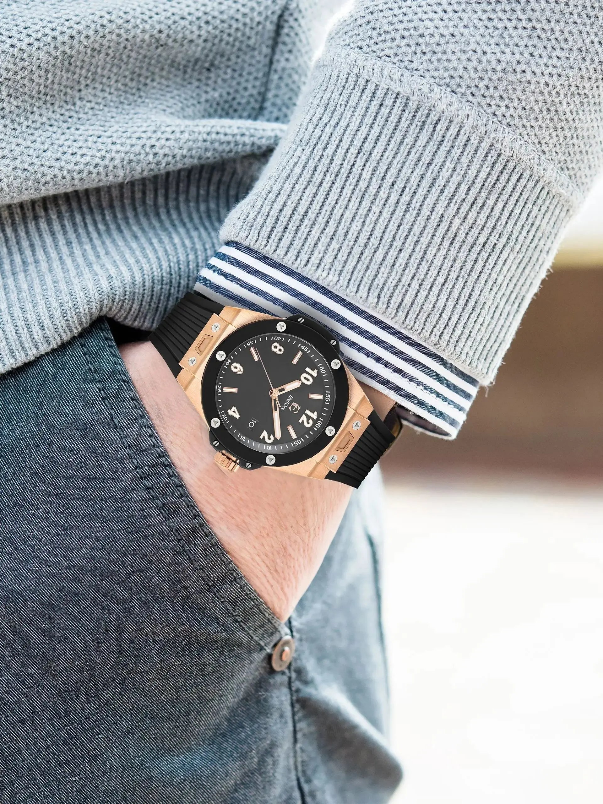 ENITON new 42mm luxury business sports automatic movement NH35 Japanese movement waterproof high-quality reloj hombre