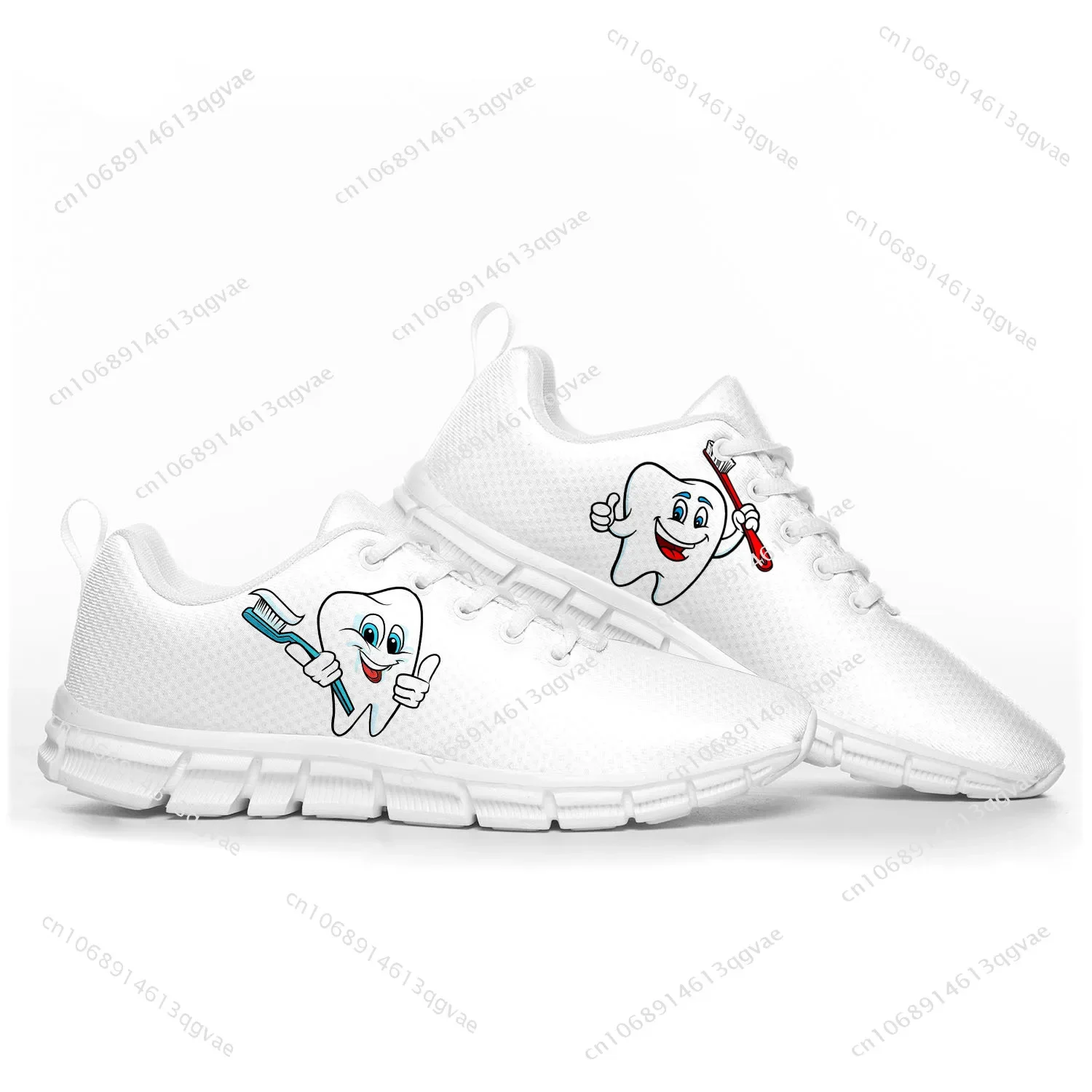 Tooth Dentist Cartoon Sports Shoes Mens Womens Teenager Children Customized Sneakers Tailor Made Shoe High Quality Couple White