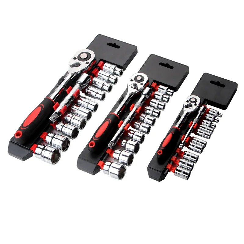 2026 1/4in 3/8in 1/2in Car Motorcycle Repair Hand Tool Ratchet Socket Wrench Set Drive Sockets Set Extension Rod Spanner