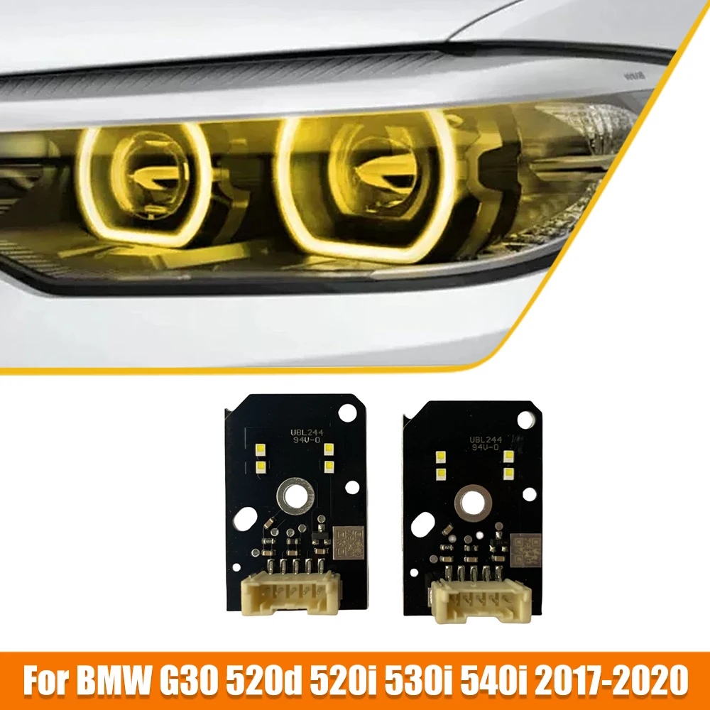 

Светодиодные платы DRL для BMW 5' G30 520d 520i 530i 540i 2017 2018 2020, светодиодные фары дневного света, обновление лимонно-желтого цвета