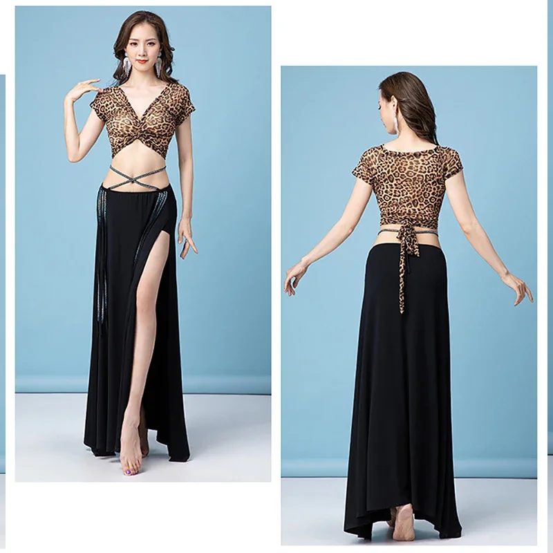 Bauchtanz-Trainingsanzug-Set, Oberteil und Rock, 2-teiliges Set, sexy Kleidung, Outfit für Erwachsene, Damen, Bühnenkostüm, Arbeitsanzug, Übungskleidung