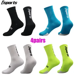 isports 4pairs New Sports Compression Cycling Socks Men Professional Racing Mountain Bike Socks calcetines ciclismo hombre